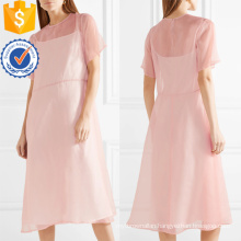 Hot Sale Pink Short Sleeve Midi Summer Dress Manufacture Wholesale Fashion Women Apparel (TA0324D)